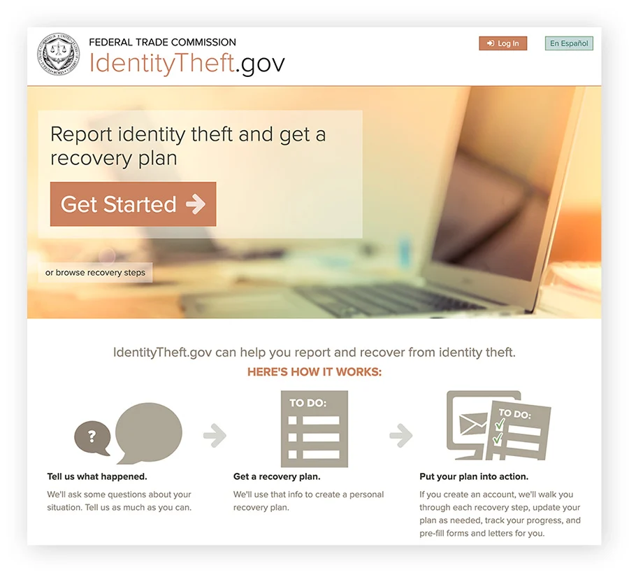 如果你的社会安全号码被盗，请立即在 identitytheft.gov上报告。